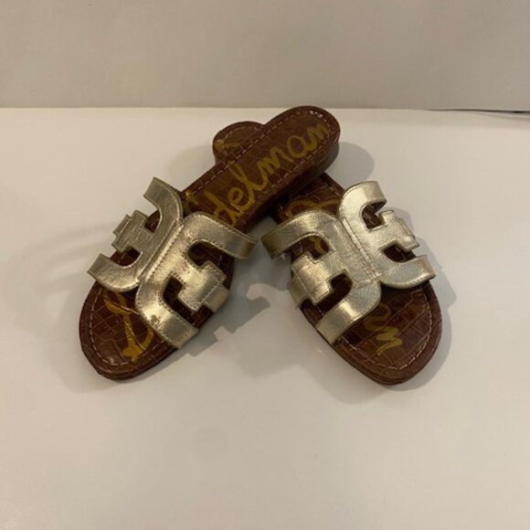 Sam Edelman Gold slide sandals Size 7.5 - Picture 8 of 8